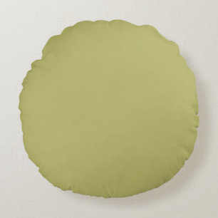 Minimalist Professional Modern Solid Olive Green Round Cushion