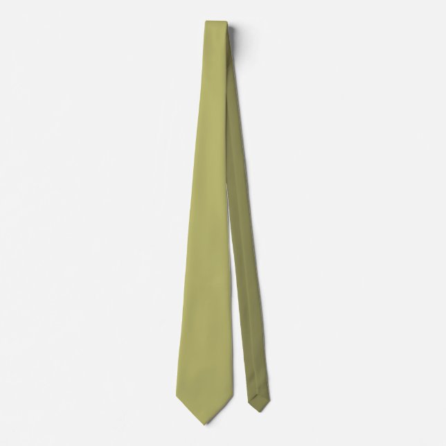Minimalist Professional Modern Solid Olive Green Tie (Front)