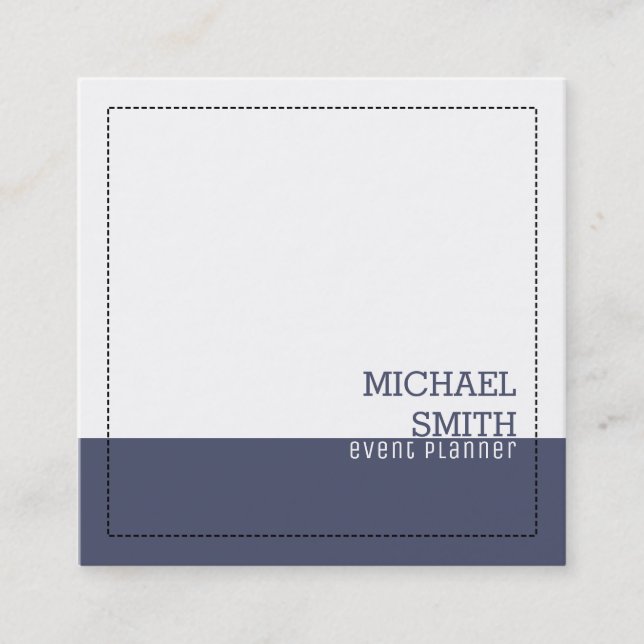 Minimalist Professional Modern White Independence Square Business Card (Front)