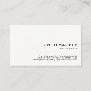 Minimalist Professional Modern White Matte Business Card