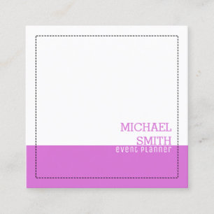 Minimalist Professional Modern White Orchid Square Business Card