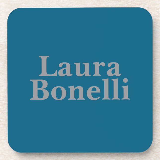 Minimalist Professional Modern Your Name Coaster (Front)