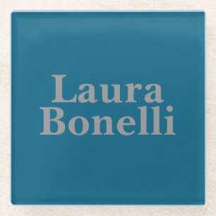 Minimalist Professional Modern Your Name Glass Coaster