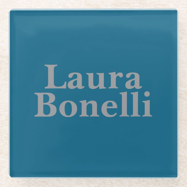 Minimalist Professional Modern Your Name Glass Coaster (Front)