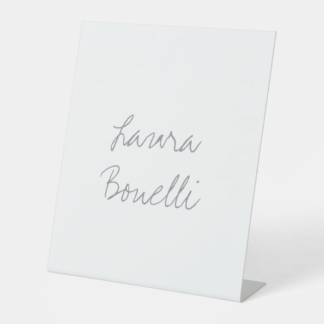 Minimalist Professional Modern Your Name Pedestal Sign (Front)
