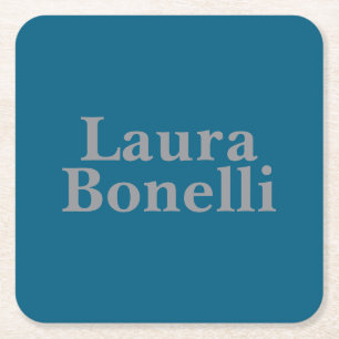 Minimalist Professional Modern Your Name Square Paper Coaster