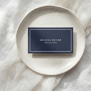 Minimalist Professional Navy Blue Business Card