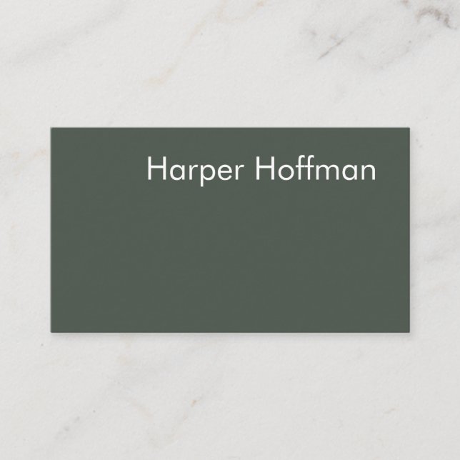 Minimalist Professional Navy Green Business Card (Front)