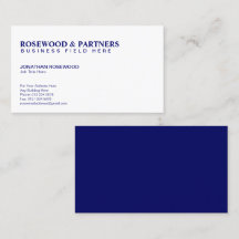 Minimalist Professional Navy & White | One Sided