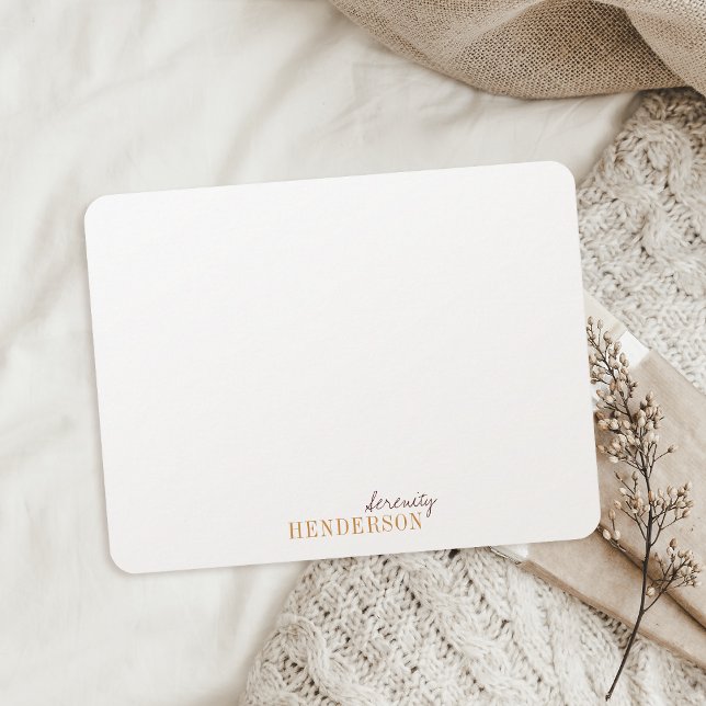 Minimalist professional personalised stationery card (Minimalist autumn personalized stationery note card )