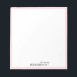 Minimalist professional personalised stationery notepad<br><div class="desc">Elegant modern minimalist typography name design with colour editable blush pink border,  simple and stylish. great professional personalised stationery.
See all the matching pieces in collection</div>