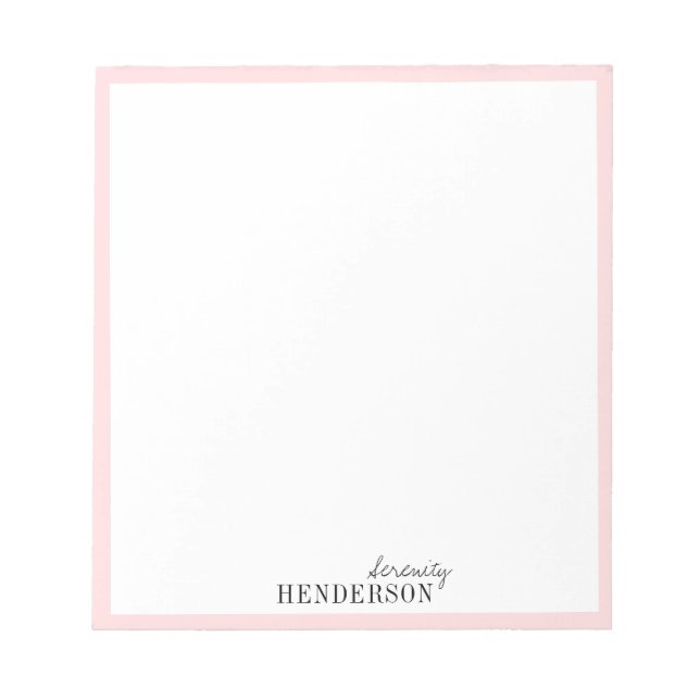 Minimalist professional personalised stationery notepad (Front)