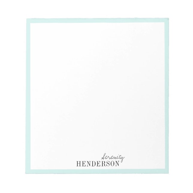 Minimalist professional personalised stationery notepad (Front)