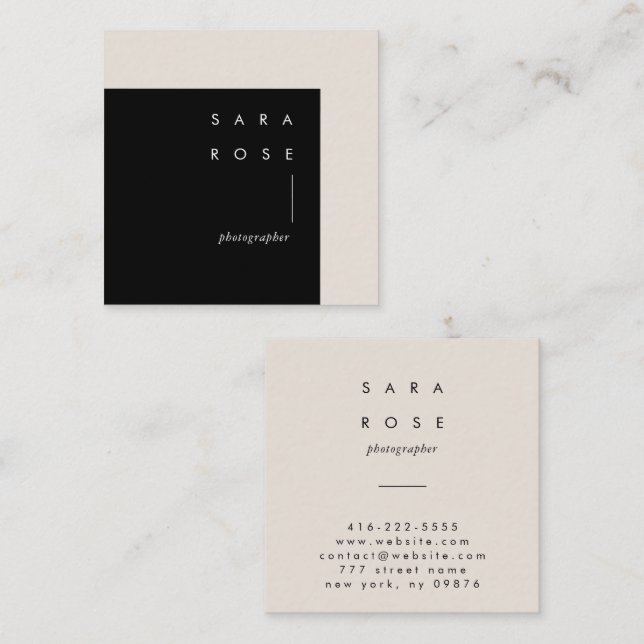 minimalist professional photographer business calling card (Front/Back)