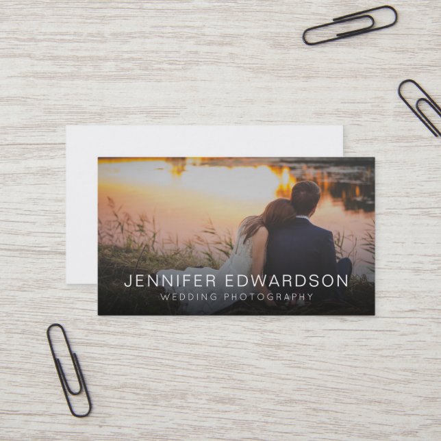 Minimalist professional photographer photo business card (Front/Back In Situ)