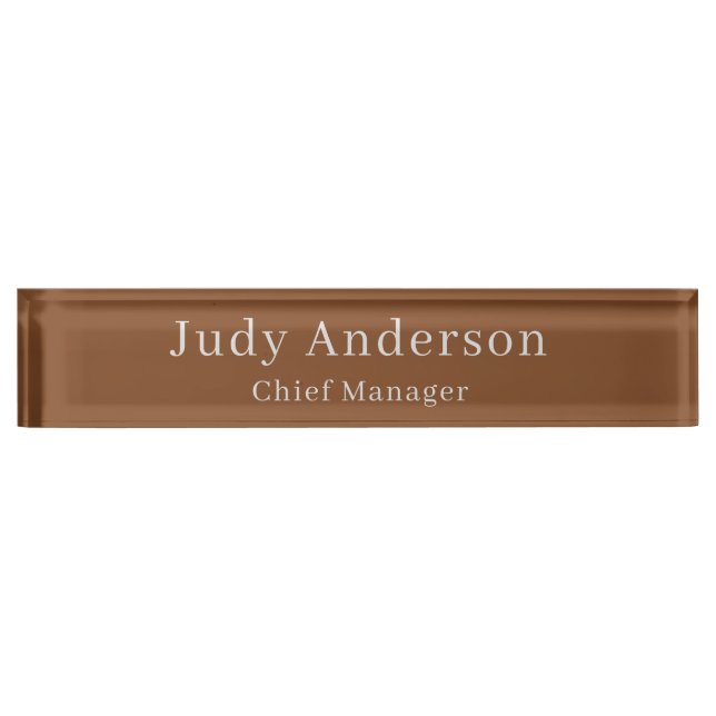 Minimalist Professional Plain Modern Elegant Nameplate (Front)