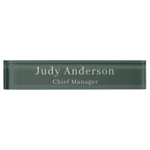 Minimalist Professional Plain Modern Elegant Nameplate