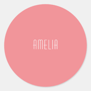 Minimalist Professional Plain Simple Name Classic Round Sticker