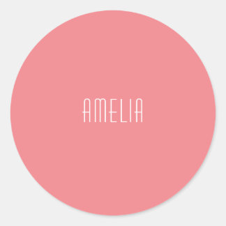 Minimalist Professional Plain Simple Name Classic Round Sticker