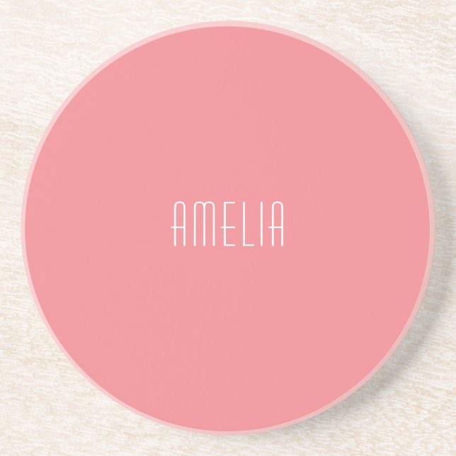 Minimalist Professional Plain Simple Name Coaster (Front)