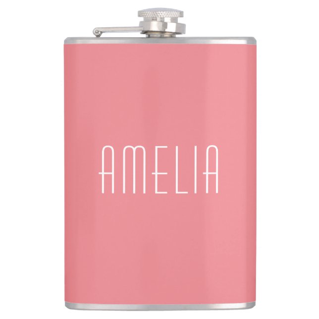 Minimalist Professional Plain Simple Name Hip Flask (Front)