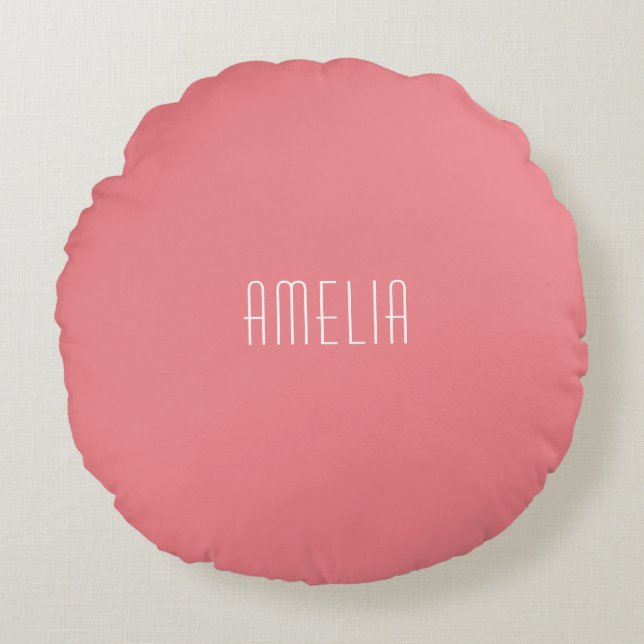 Minimalist Professional Plain Simple Name Round Cushion (Front)