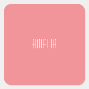 Minimalist Professional Plain Simple Name Square Sticker