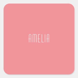 Minimalist Professional Plain Simple Name Square Sticker