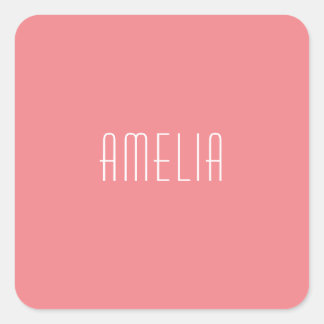 Minimalist Professional Plain Simple Name Square Sticker