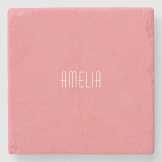 Minimalist Professional Plain Simple Name Stone Coaster