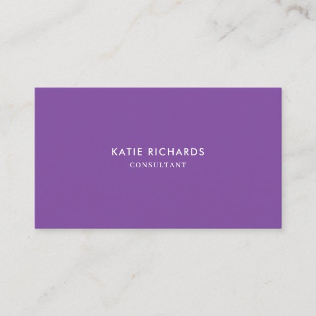 Minimalist Professional Purple Business Card (Front)