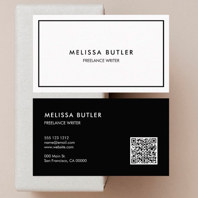 Minimalist Professional QR Code Business Card (Creator Uploaded)