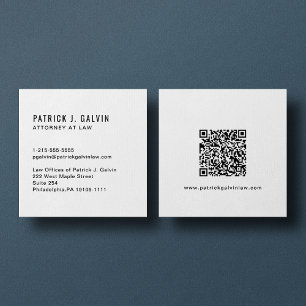 Minimalist Professional QR Code Square Business Card