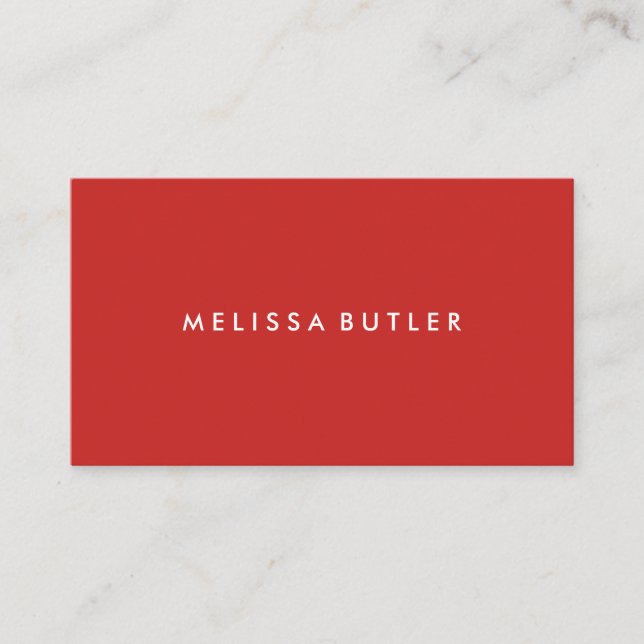 Minimalist Professional Red Business Card (Front)
