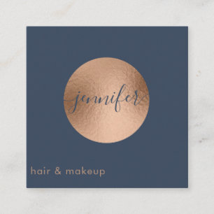Minimalist professional rose gold foil circle square business card
