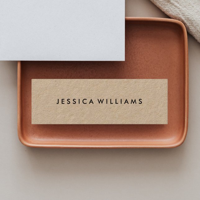 Minimalist Professional Rustic Kraft Mini Business Card (Creator Uploaded)