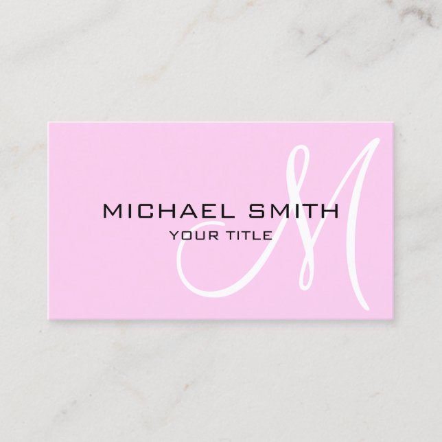 Minimalist Professional Shampoo Monogram Business Card (Front)