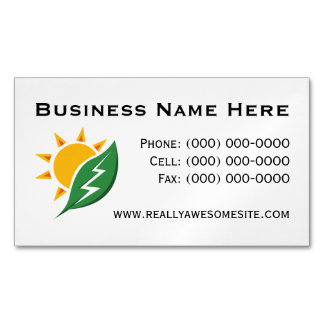 Minimalist Professional Solar Energy Contact Info Magnetic Business Card