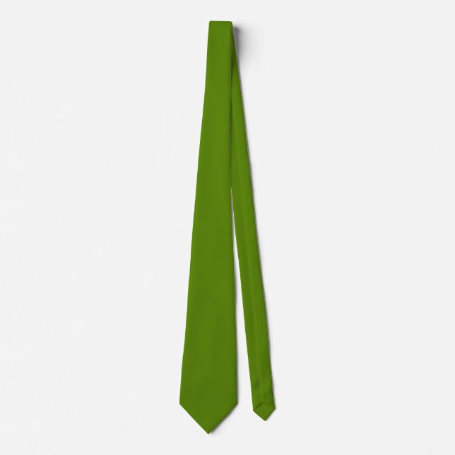 Minimalist Professional Solid Avocado Green Colour Tie (Front)
