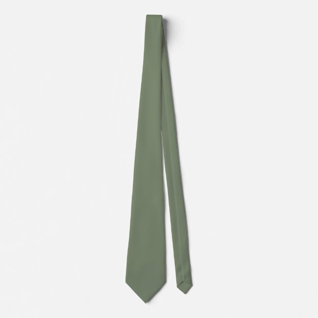 Minimalist Professional Solid Camouflage Green Tie (Front)
