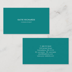 Minimalist Professional Teal Business Card