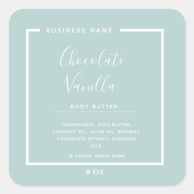 Minimalist professional typography  product  square sticker (Front)