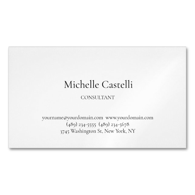 Minimalist Professional Unique Classical Custom Magnetic Business Card (Front)