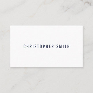 Minimalist Professional White Blue Business Card