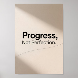Minimalist Progress Not Perfection Motivational Poster