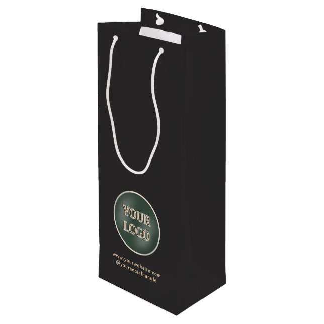 Minimalist Promotional Business Company Logo Wine Gift Bag (Back Angled)