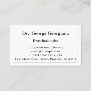 Minimalist Prosthodontist Business Card