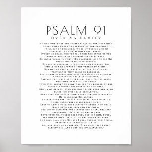Minimalist Psalm 91 Over My Family Christian Poster