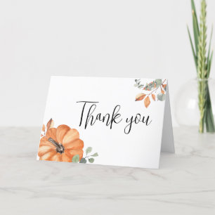 Minimalist Pumpkin Baby Shower Thank You Card