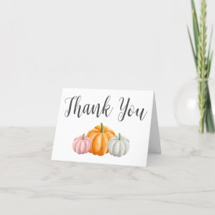 Minimalist Pumpkin Fall Baby Shower Thank You Card